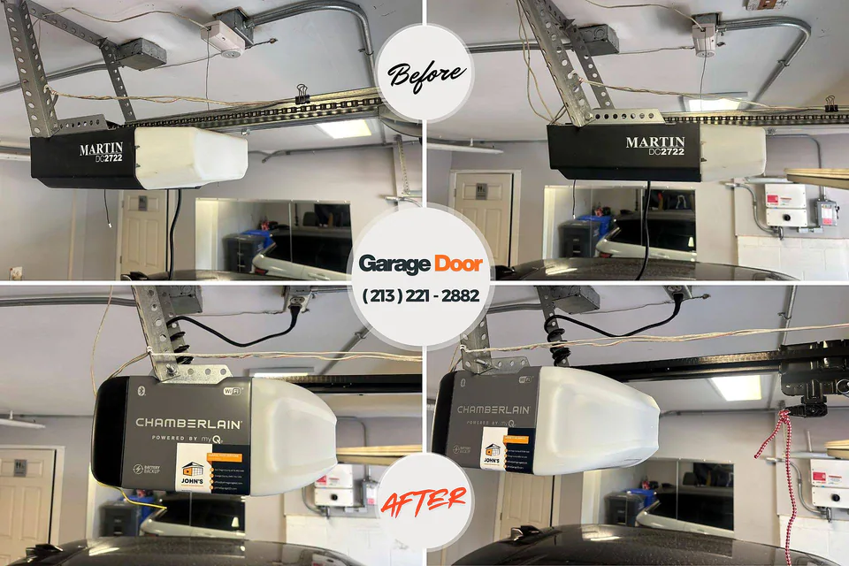 Before and after: garage door repair Rathdrum, ID